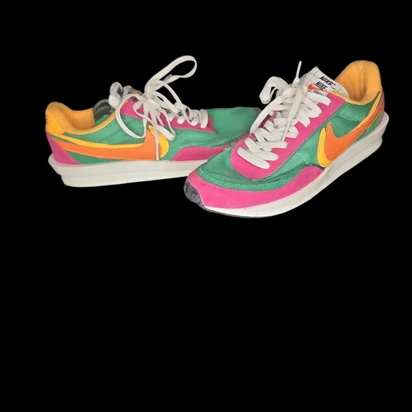 RARE Nike LDWaffle x Sacai BV0073-600 Green  Pink Yellow Orange Men’s Sz 10 - Picture 5 of 8